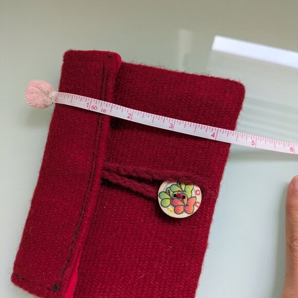 Centinela Traditional Arts Wool Wallet – Red, New Without Tags, 4.5"x6" - Picture 5 of 6